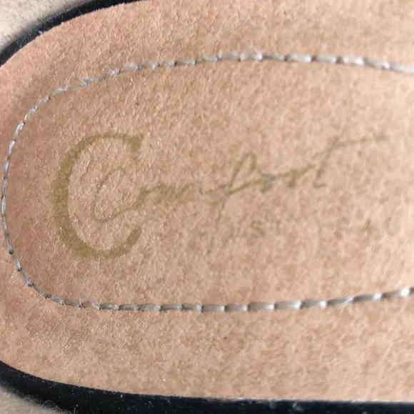 Comfort Brand Black Sandals Sz. 8W. Open toe, Closed heel, Ankle Strap, Wedge - Picture 4 of 8